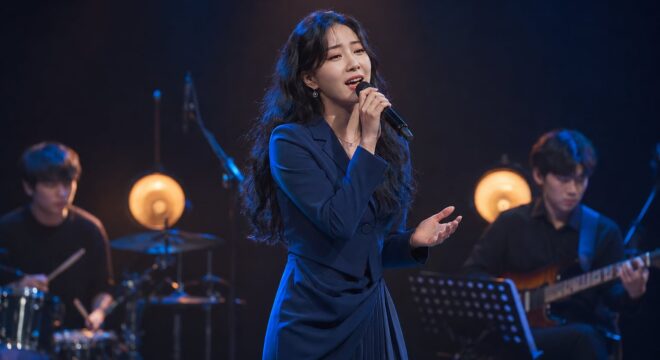 새 앨범 쇼케이스에서 노래하는 가상 솔로 아티스트